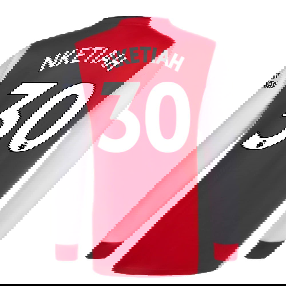 Arsenal 2021-2022 Long Sleeve Home Shirt (NKETIAH 30)