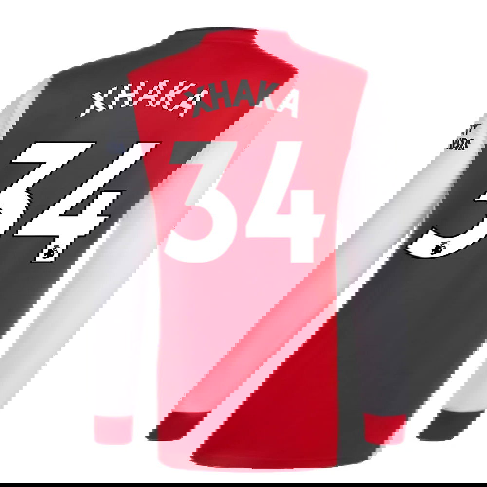 Arsenal 2021-2022 Long Sleeve Home Shirt (XHAKA 34)