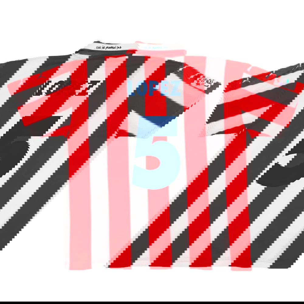 Atletico Madrid 1997-1998 Home Shirt (M) (Excellent) (Lopez 5)