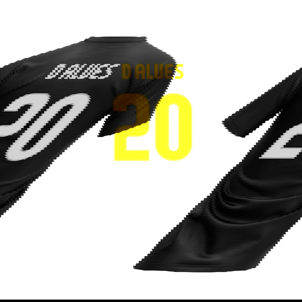 Barcelona 2008-2009 Retro Shirt T-shirt - Text (Black) (D Alves 20)