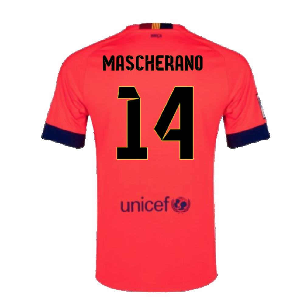 Barcelona 2014-15 Away Shirt ((Excellent) L) (Mascherano 14)