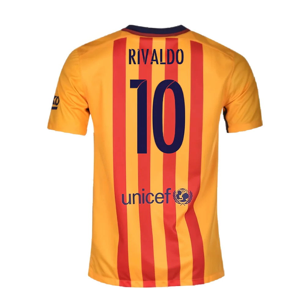 Barcelona 2015-16 Away Shirt (2XL) (Good) (Rivaldo 10)