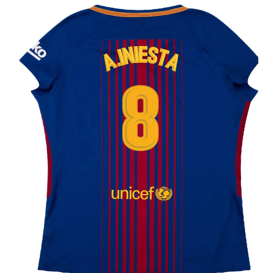 Barcelona 2017-18 Home Shirt (Womens) (M) (Mint) (A.Iniesta 8)