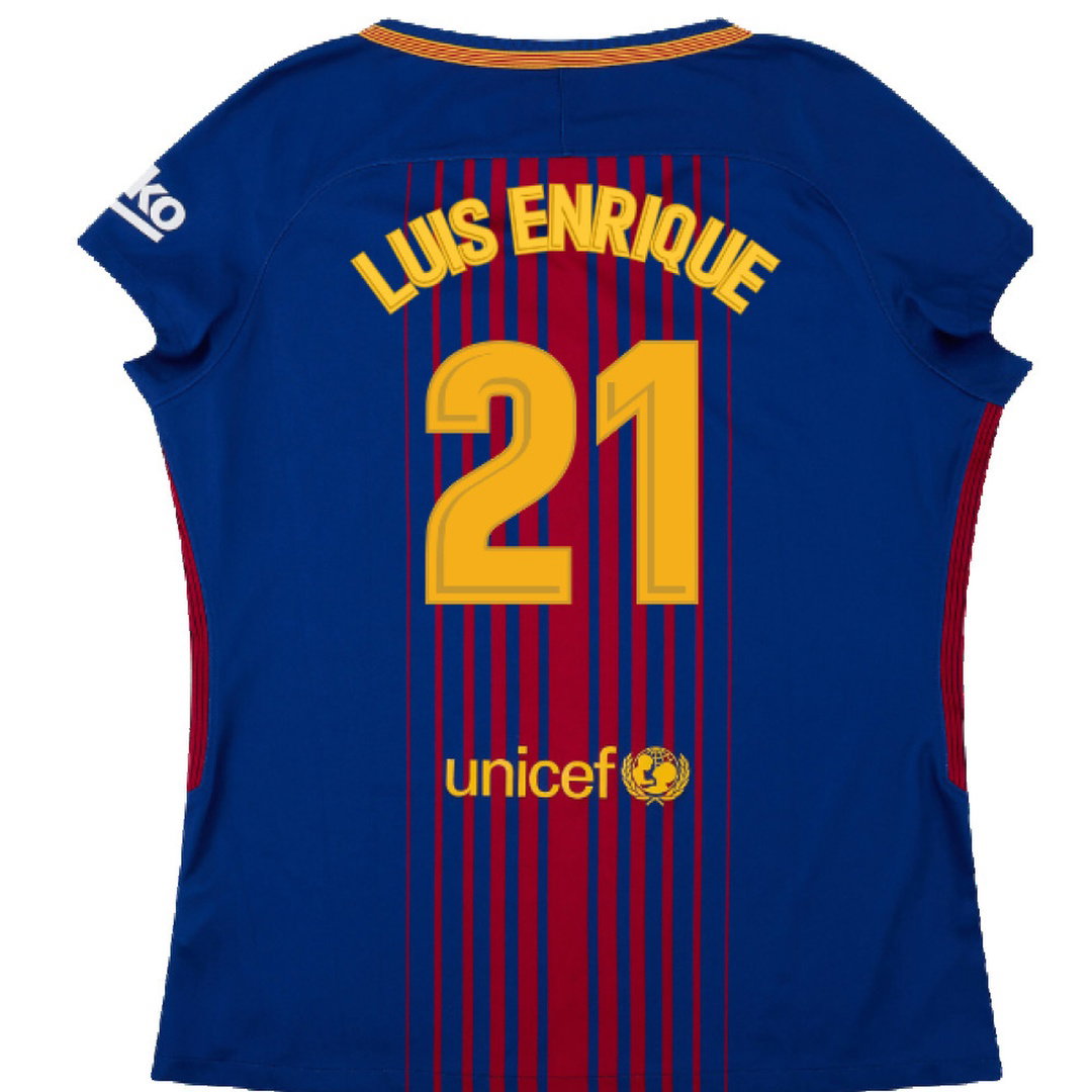 Barcelona 2017-18 Home Shirt (Womens) (XL) (Mint) (Luis Enrique 21)