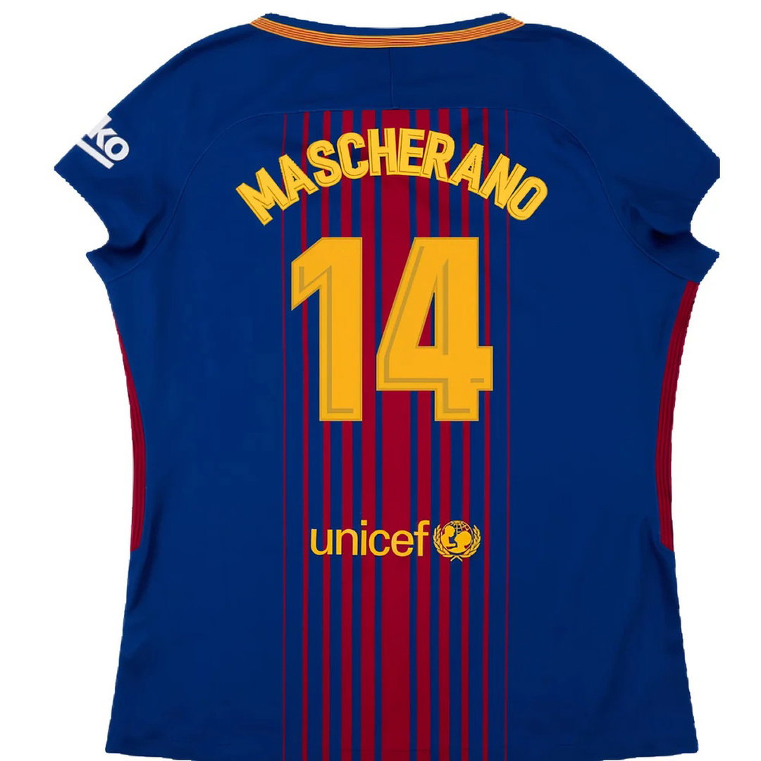Barcelona 2017-18 Home Shirt (Womens) (XL) (Mint) (Mascherano 14)