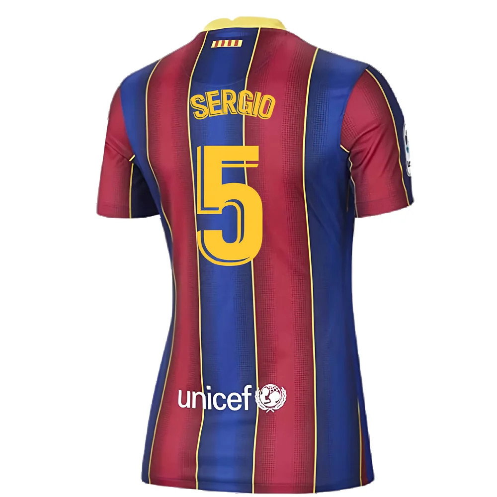 Barcelona 2020-21 Home Shirt (Womens) (Large 16-18) (Excellent) (SERGIO 5)