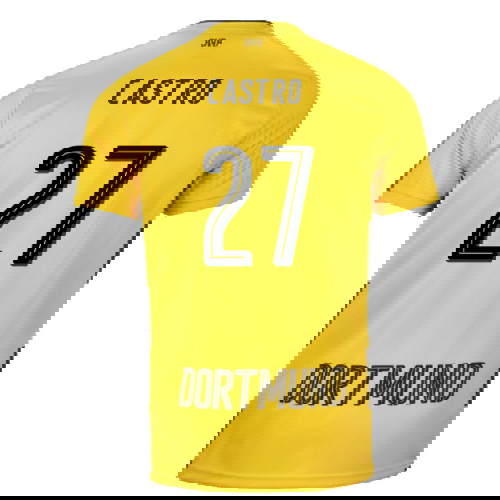 Borussia Dortmund 2017-18 Home Shirt (S) (Very Good) (Castro 27)