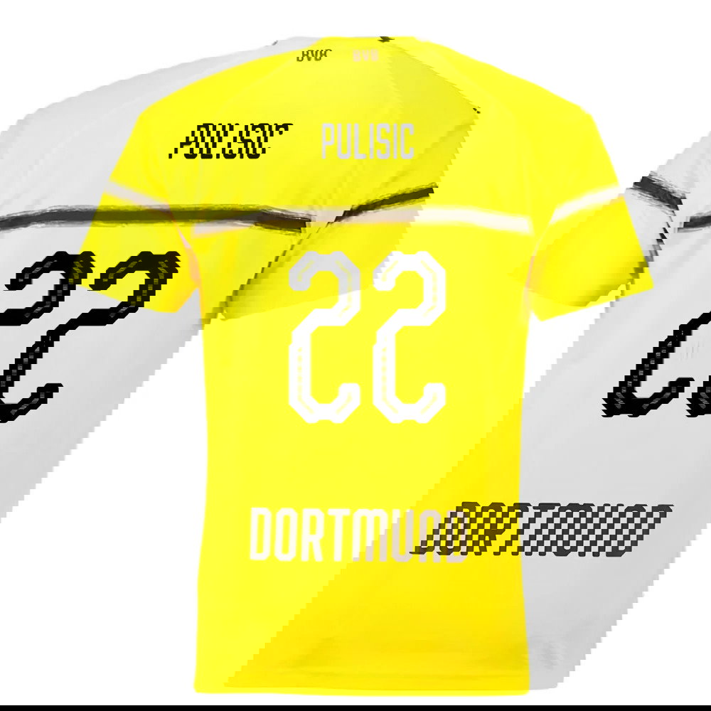 Borussia Dortmund 2018-19 European/Cup Home Shirt (L) (Very Good) (Pulisic 22)