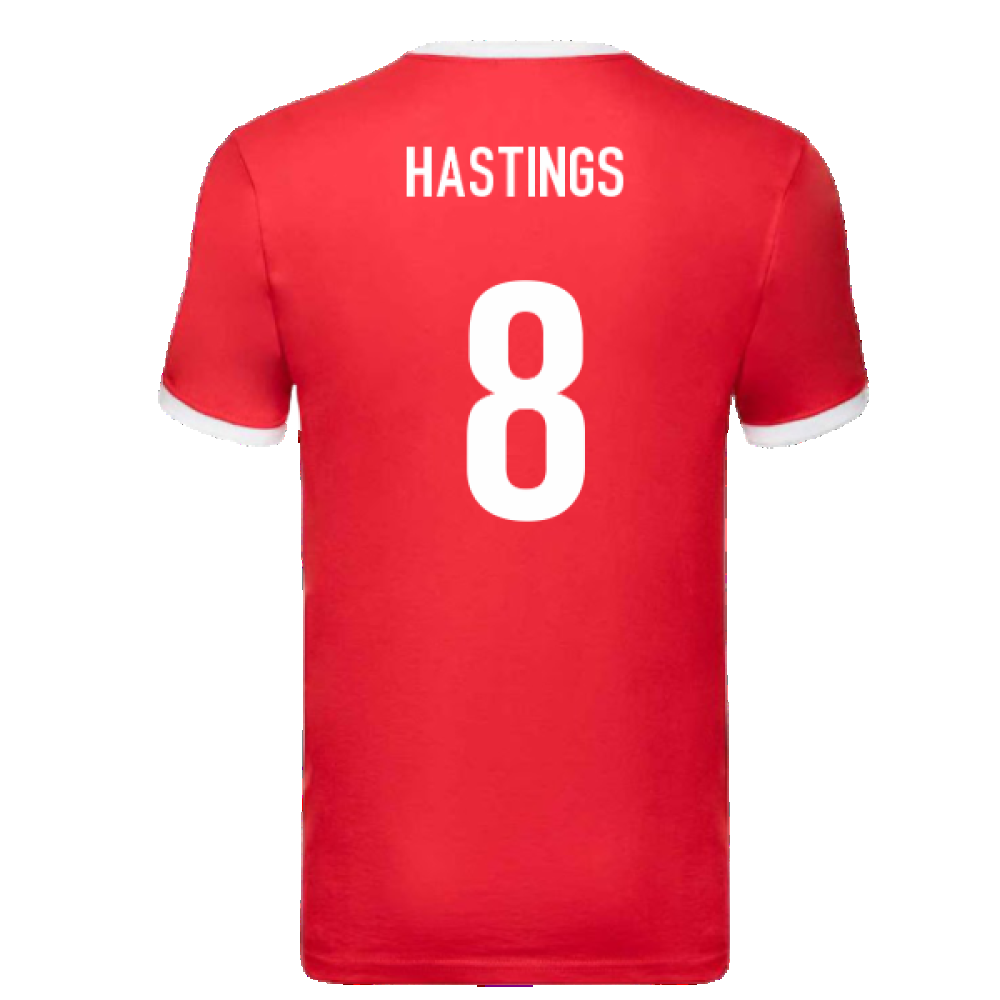 British and Irish Lions Ringer T-Shirt (Red) (Hastings 8)