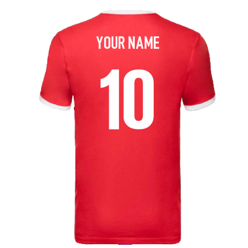 British and Irish Lions Ringer T-Shirt (Red) (Your Name)
