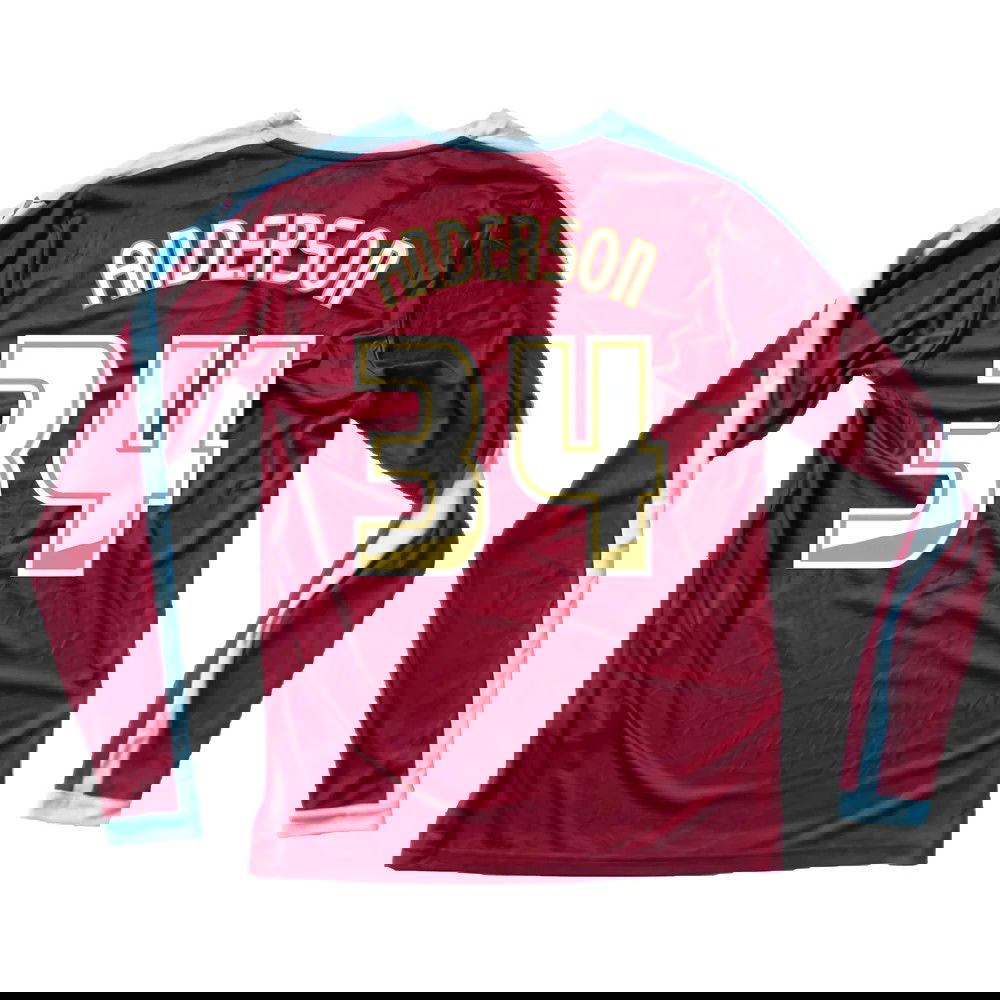 Burnley 2015-16 Long Sleeve Home Shirt ((Excellent) S) (Anderson 34)