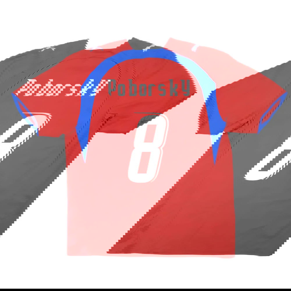Czech Republic 2006-08 Home Shirt (L) (Mint) (Poborsky 8)