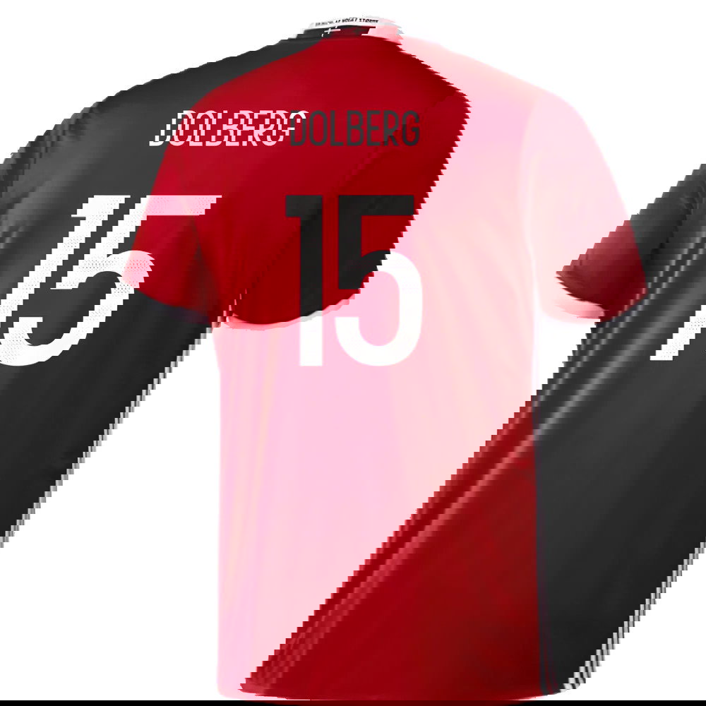 Denmark 2016-17 Home Shirt (S) (Mint) (Dolberg 15)