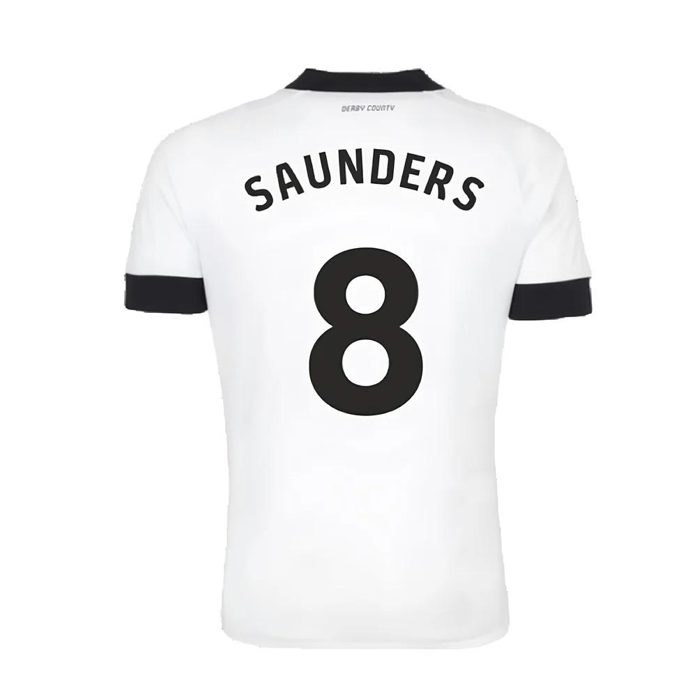 Derby County 2022-23 Home Shirt (Sponsorless) (S) (Saunders 8) (Mint)