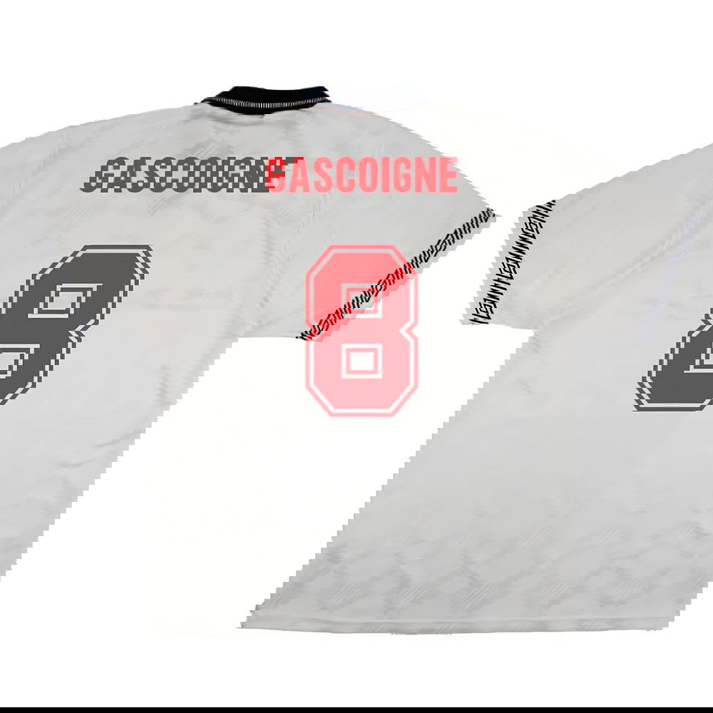 England 1990-92 Home Shirt (XL) (Very Good) (Gascoigne 8)