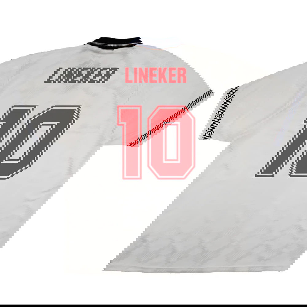 England 1990-92 Home Shirt (XL) (Very Good) (Lineker 10)