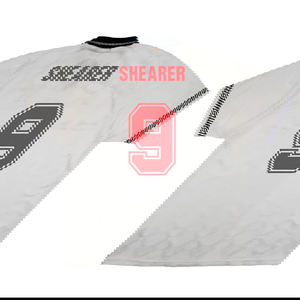 England 1990-92 Home Shirt (XL) (Very Good) (Shearer 9)