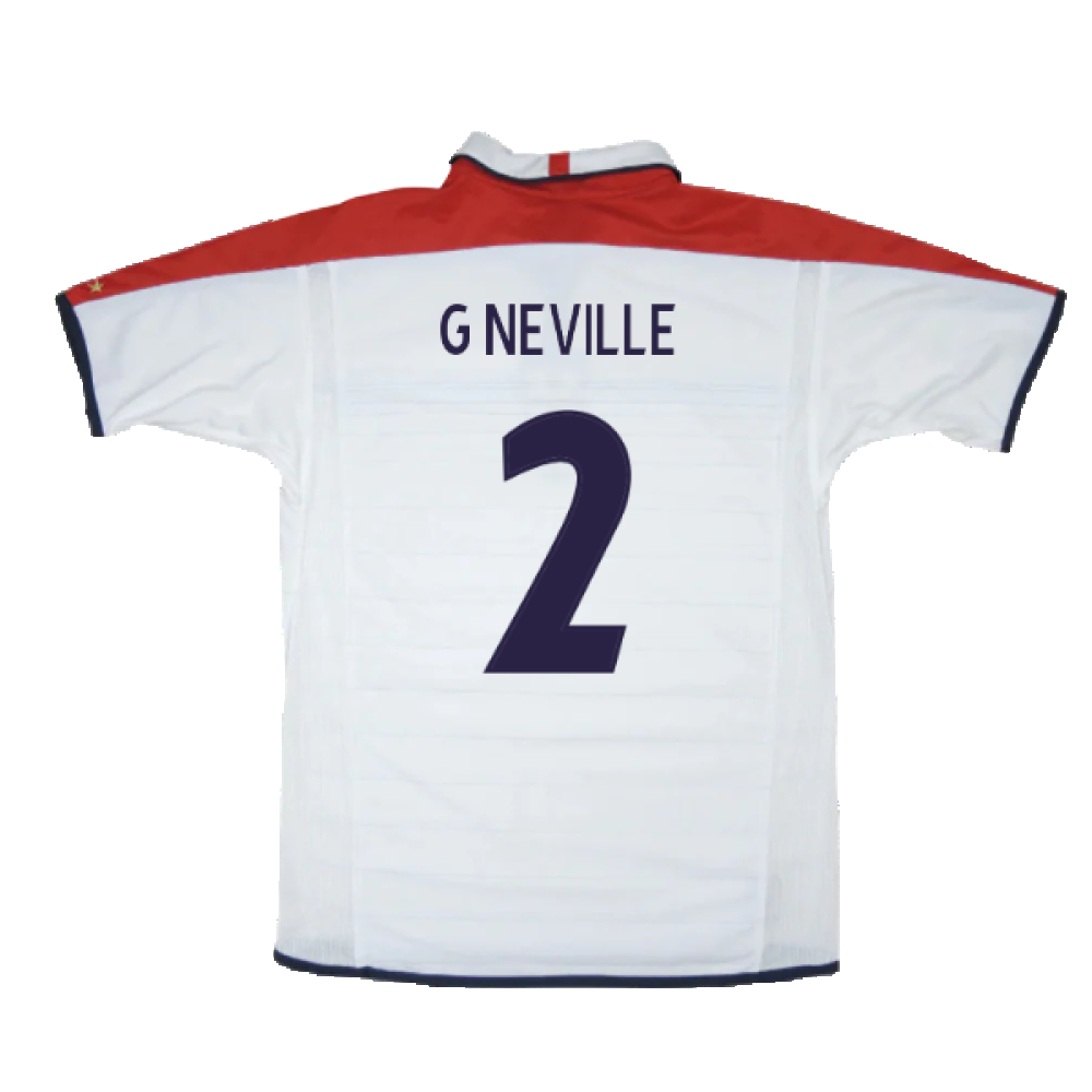 England 2003-05 Home Shirt ((Very Good) L) (G Neville 2)