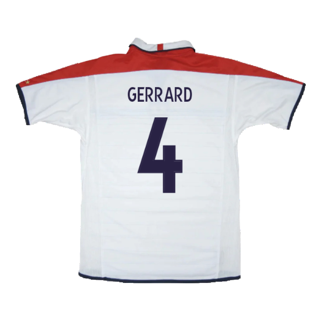 England 2003-05 Home Shirt ((Very Good) L) (Gerrard 4)