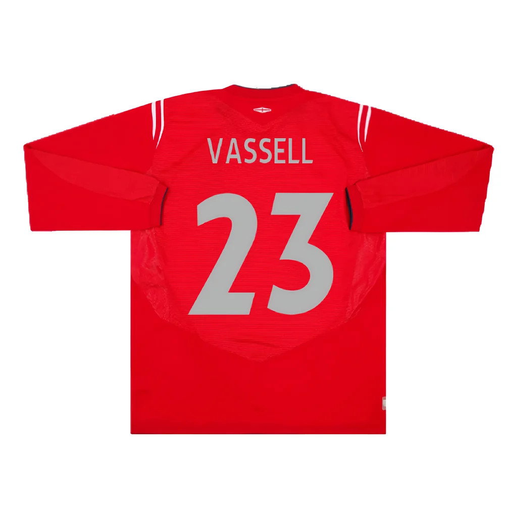 England 2004-2006 Away L/S Shirt (L) (Excellent) (Vassell 23)