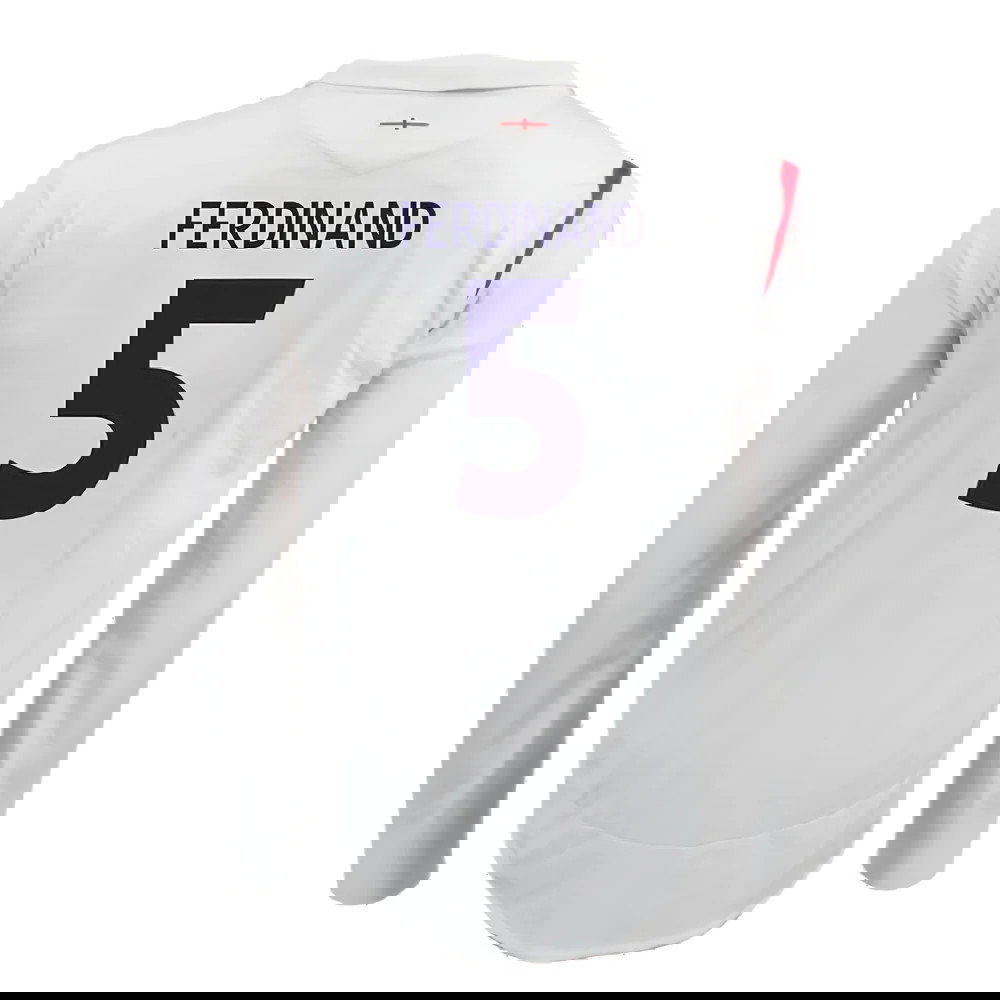 England 2005-07 Home Long Sleeve Shirt (XL) (Very Good) (FERDINAND 5)