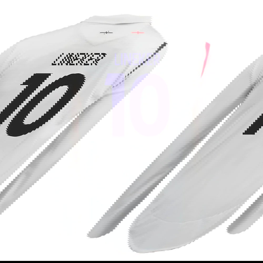 England 2005-07 Home Long Sleeve Shirt (XL) (Very Good) (LINEKER 10)