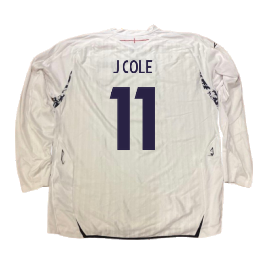 England 2007-09 Long Sleeve Home Shirt (XXL) (Very Good) (J COLE 11)