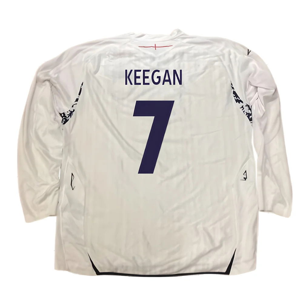 England 2007-09 Long Sleeve Home Shirt (XXL) (Very Good) (KEEGAN 7)