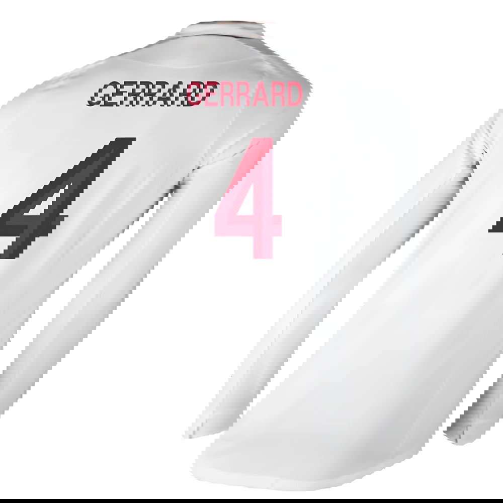 England 2012-13 Long Sleeve Home Shirt (L) (Fair) (Gerrard 4)