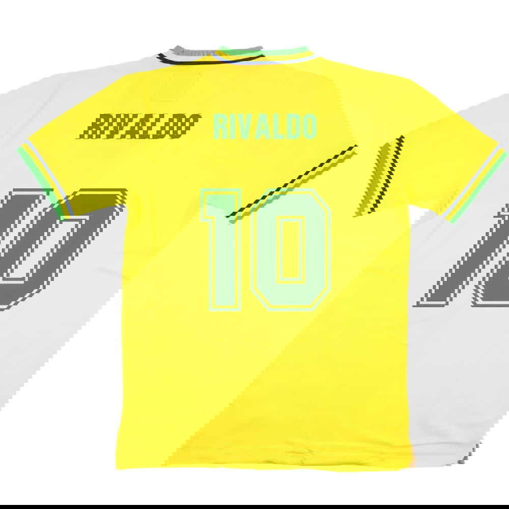 False Nein Brazil Home Football Shirt (RIVALDO 10)