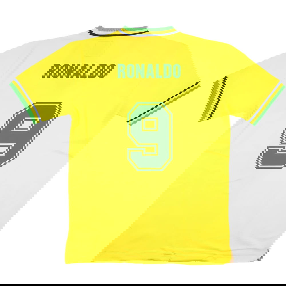 False Nein Brazil Home Football Shirt (RONALDO 9)