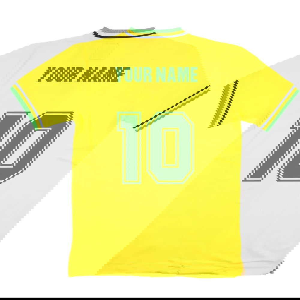 False Nein Brazil Home Football Shirt (Your Name)