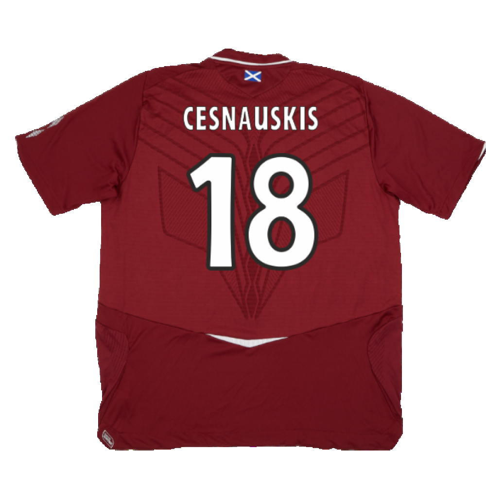 Hearts 2008-09 Home Shirt ((Good) XXL) (Cesnauskis 18)