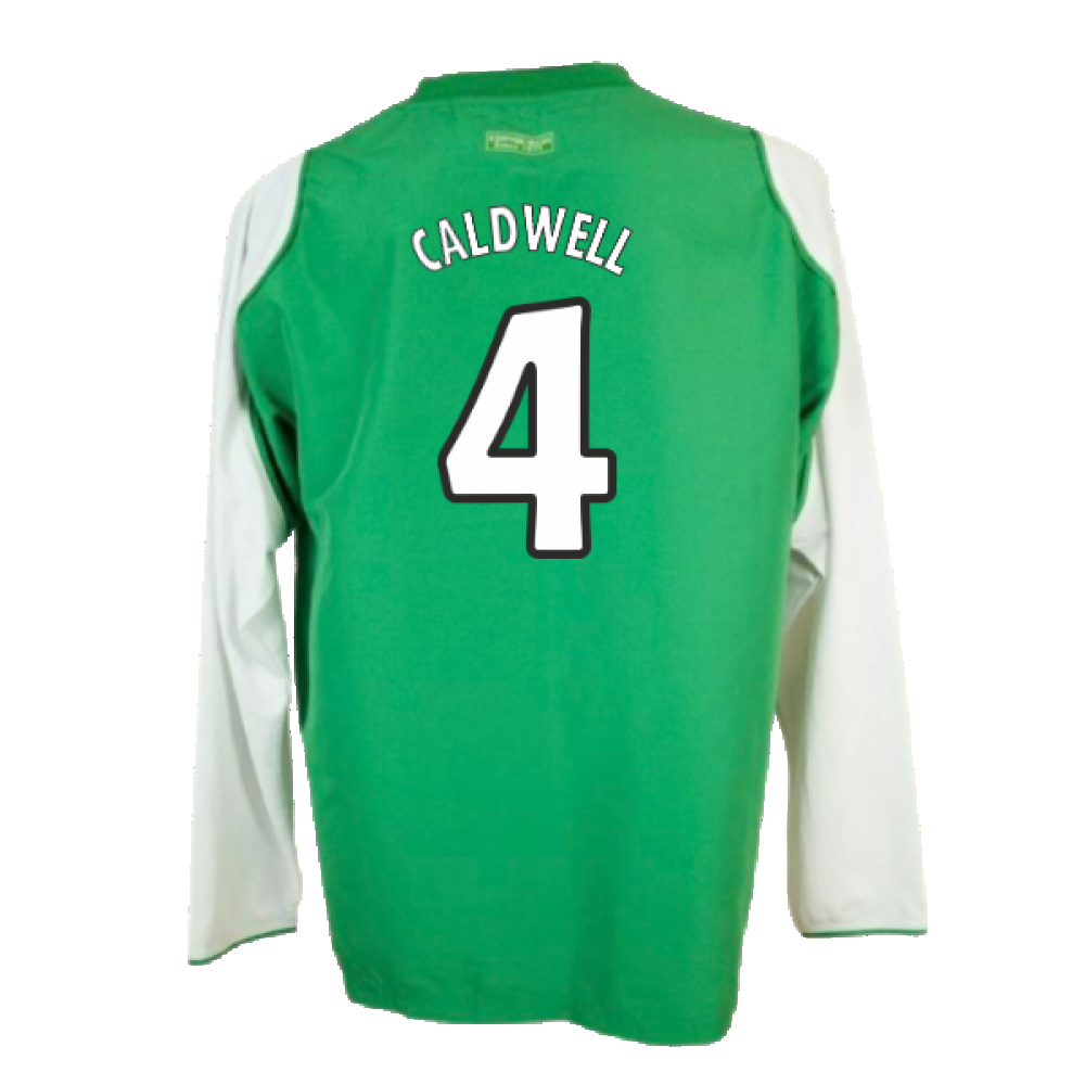 Hibs 2004-05 Long Sleeve Home Shirt ((Very Good) XL) (Caldwell 4)