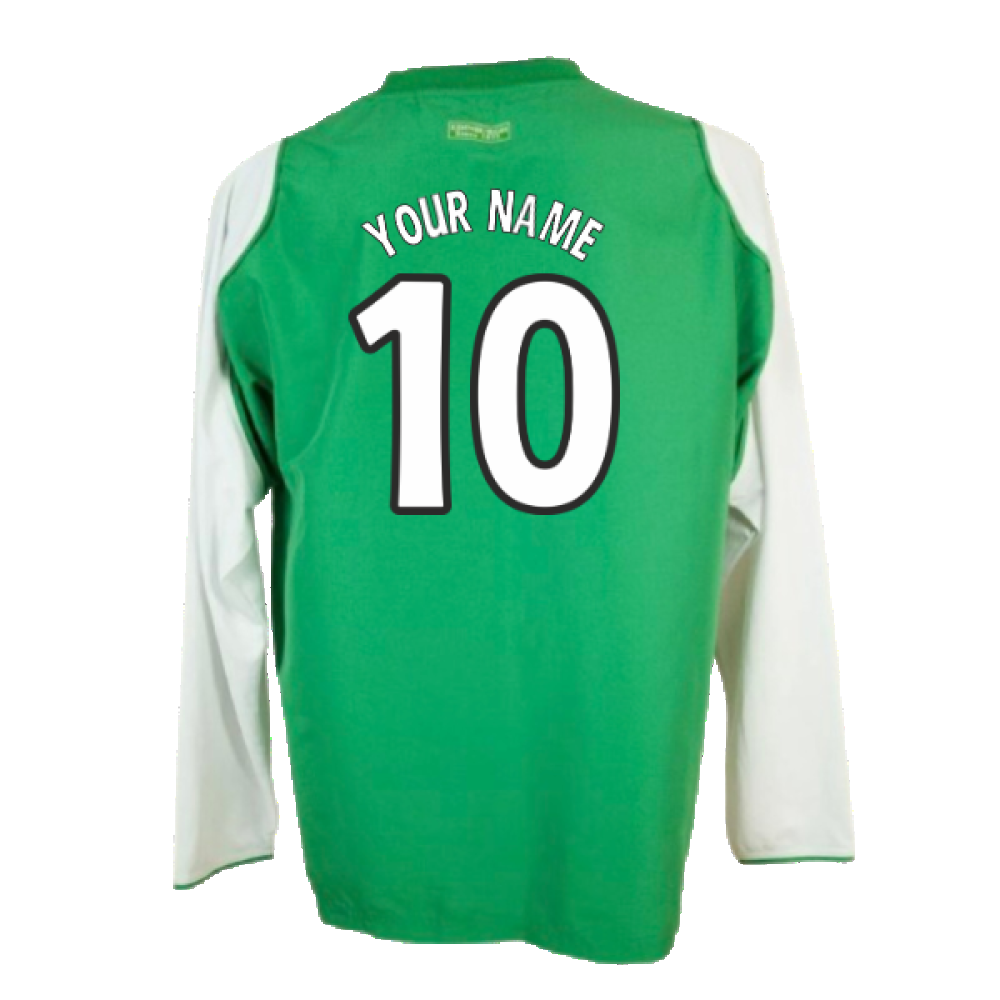 Hibs 2004-05 Long Sleeve Home Shirt ((Very Good) XL) (Your Name)