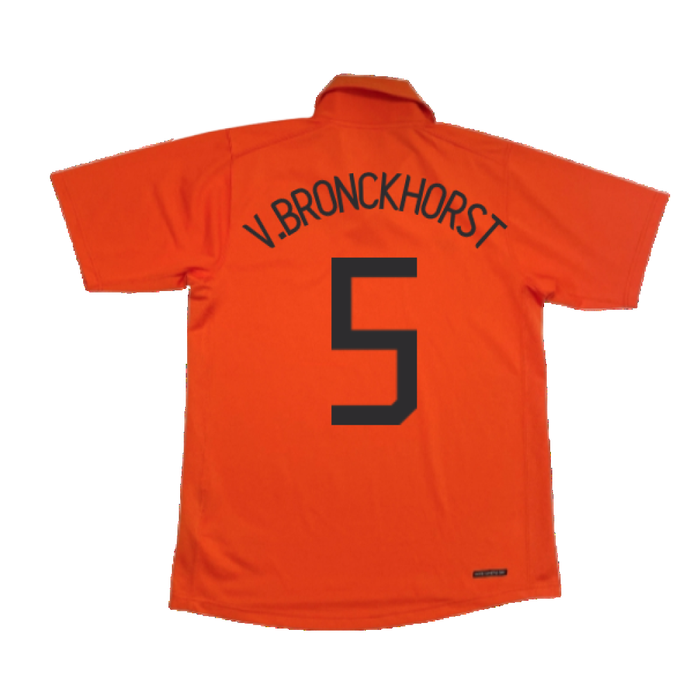 Holland 2006-08 Home Shirt (M) ((Good) M) (V.Bronckhorst 5)