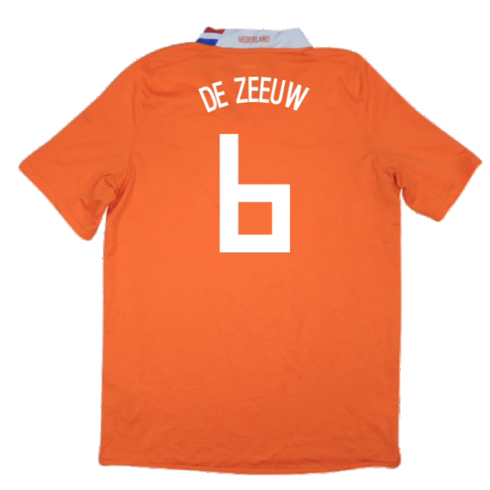 Holland 2008-10 Home Shirt ((Excellent) M) (De Zeeuw 6)