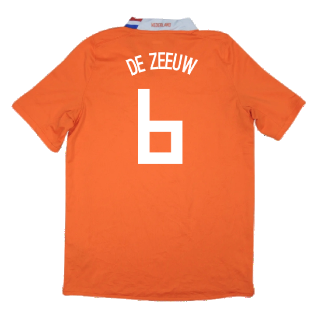 Holland 2008-10 Home Shirt ((Excellent) XL) (De Zeeuw 6)