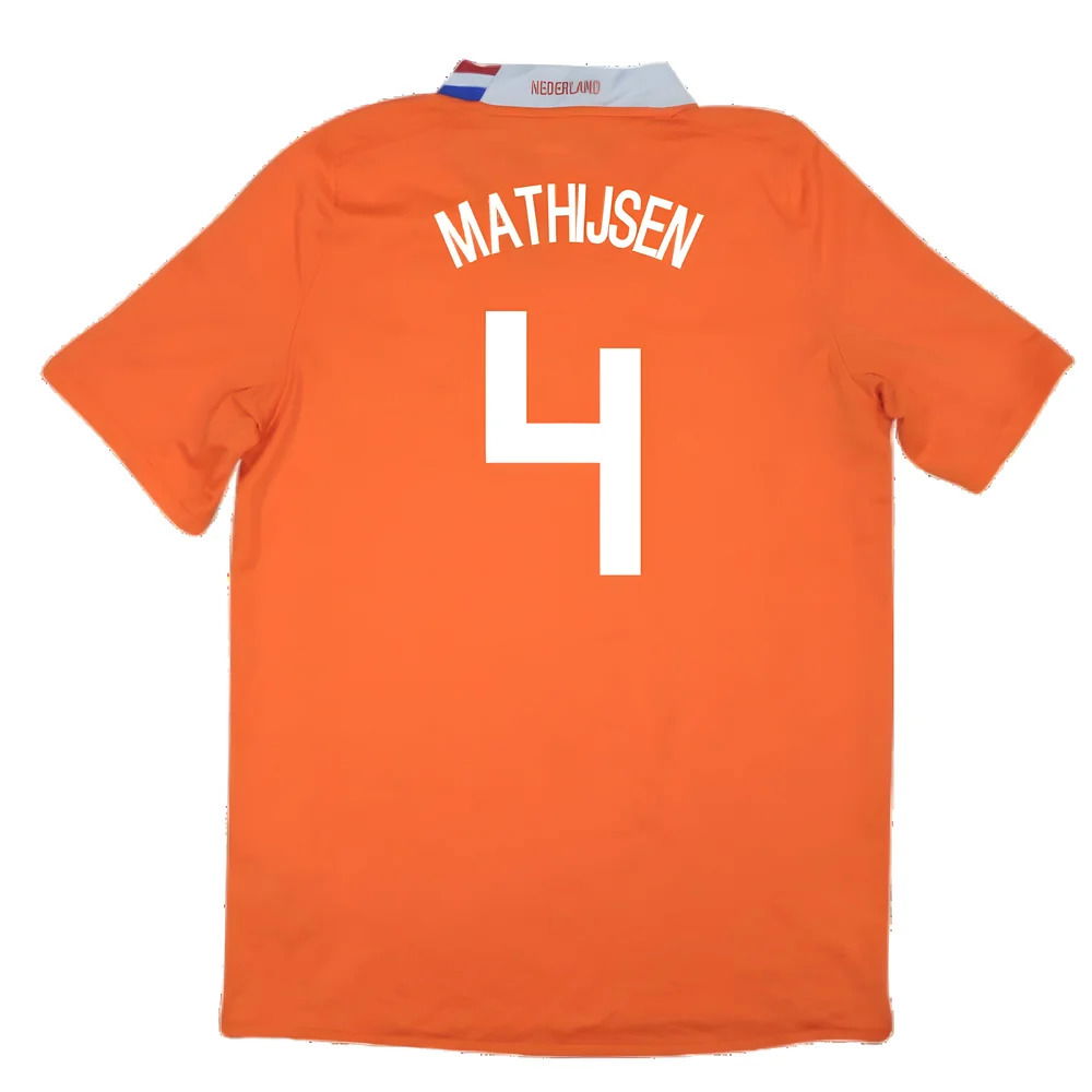 Holland 2008-10 Home Shirt ((Excellent) XL) (Mathijsen 4)