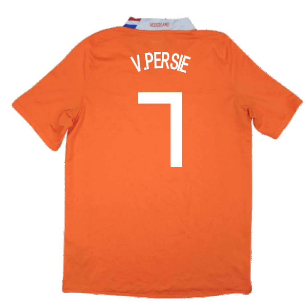 Holland 2008-10 Home Shirt ((Excellent) XL) (V.Persie 7)