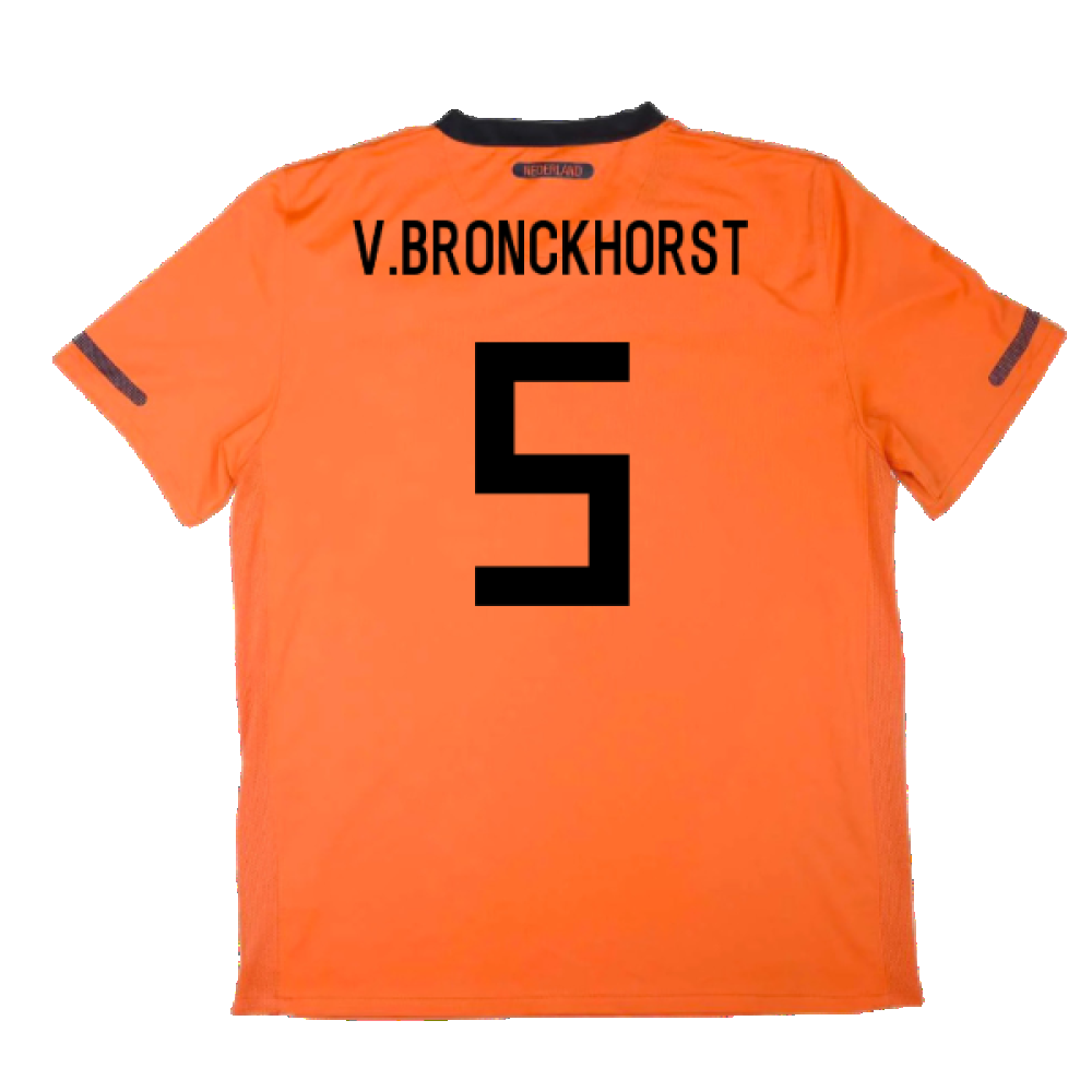 Holland 2010-11 Home Shirt ((Excellent) S) (V.Bronckhorst 5)