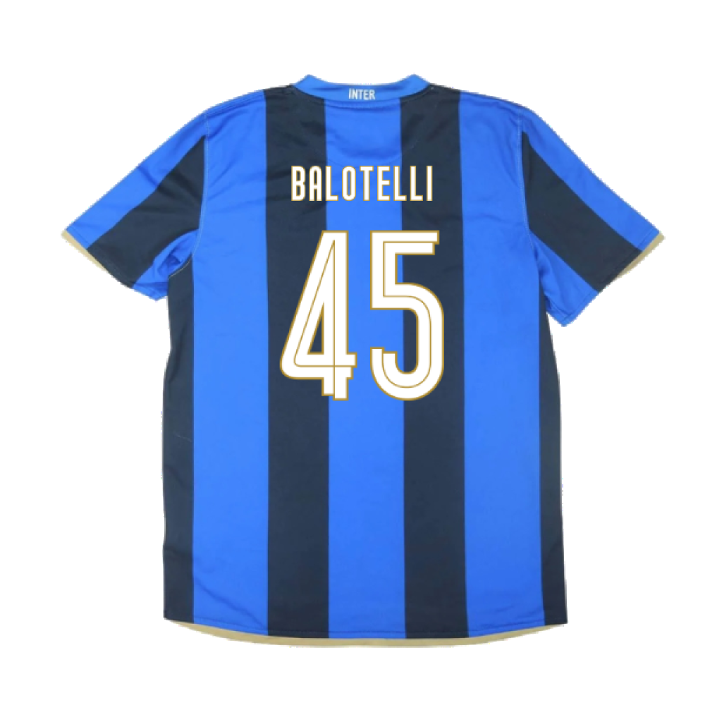 Inter Milan 2008-09 Home Shirt ((Excellent) S) (Balotelli 45)