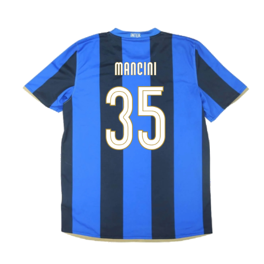 Inter Milan 2008-09 Home Shirt ((Excellent) S) (Mancini 35)