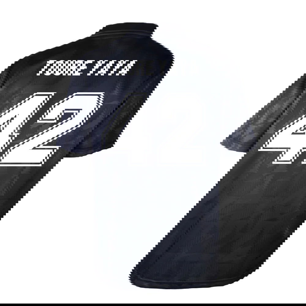 Man City 1990 Blackout Retro Shirt (TOURE YAYA 42)