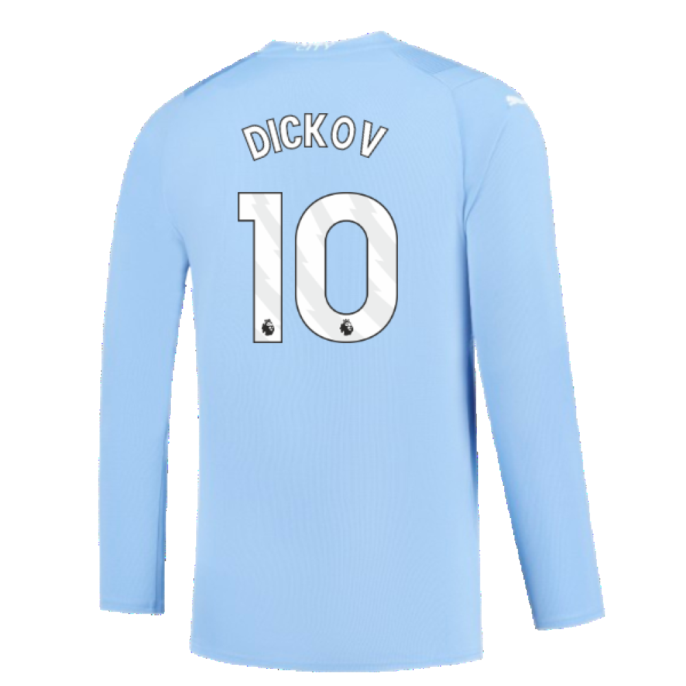 Manchester City 2023-2024 Puma Home Long Sleeved Shirt (S) (Good) (DICKOV 10)