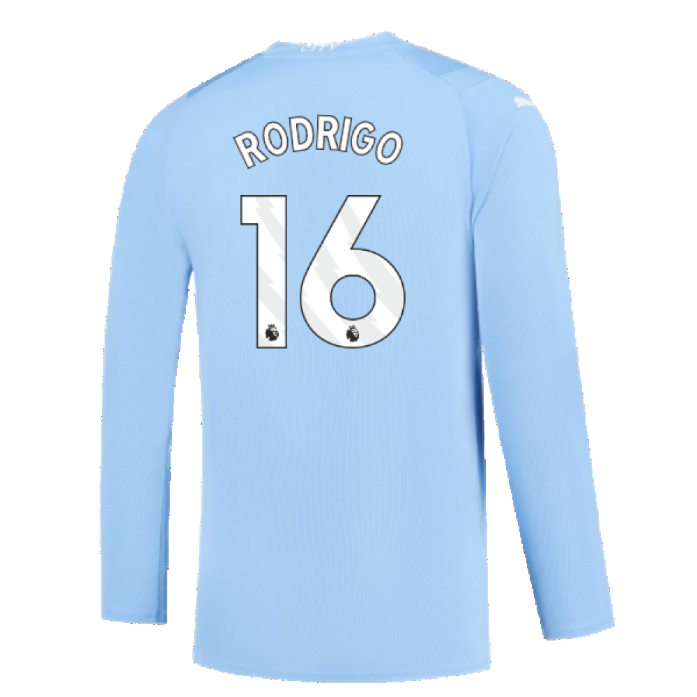 Manchester City 2023-2024 Puma Home Long Sleeved Shirt (S) (Good) (RODRIGO 16)
