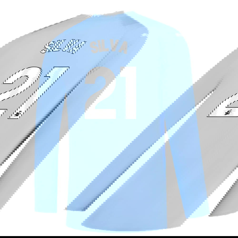 Manchester City 2023-2024 Puma Home Long Sleeved Shirt (S) (Good) (SILVA 21)