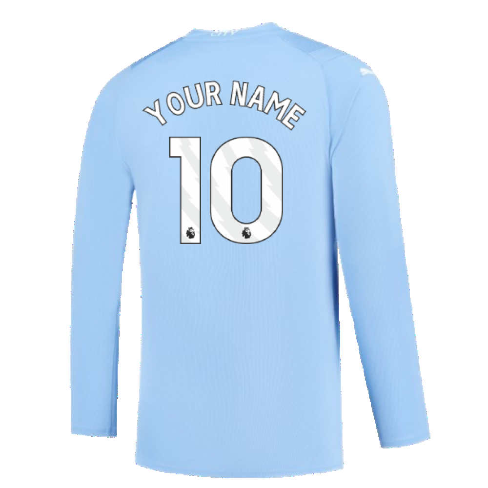 Manchester City 2023-2024 Puma Home Long Sleeved Shirt (S) (Good) (Your Name)
