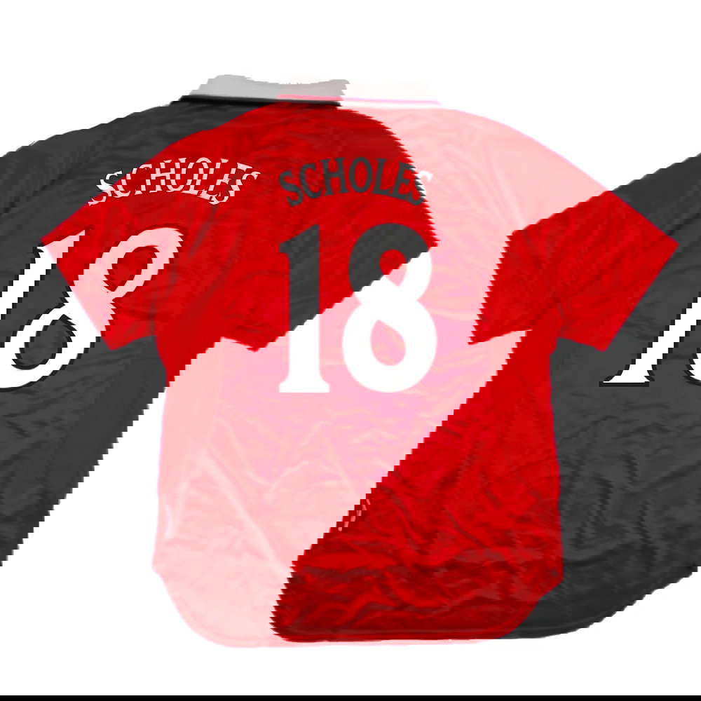 Manchester United 1999-2000 Champions League Home Shirt (XXL) (Excellent) (Scholes 18)