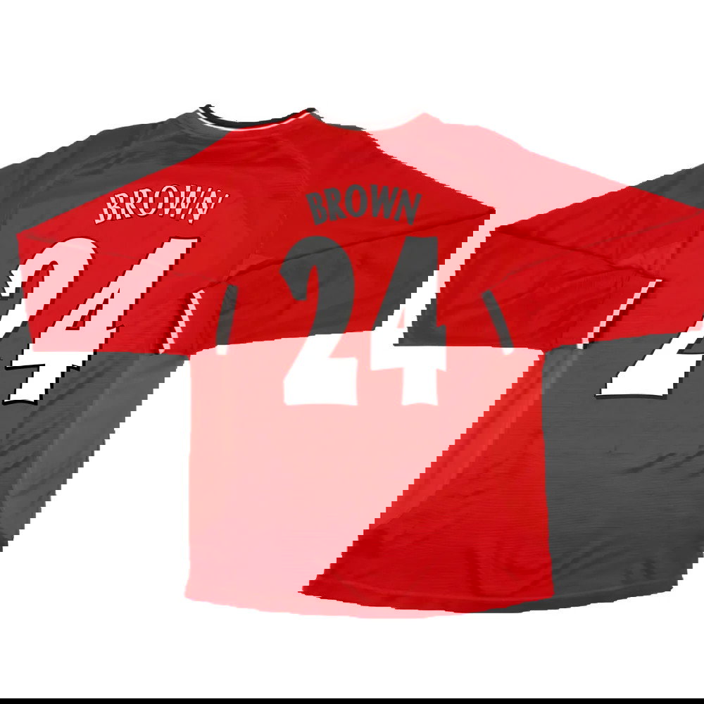 Manchester United 2000-02 Long Sleeved Home Shirt (XXL) (Excellent) (Brown 24)